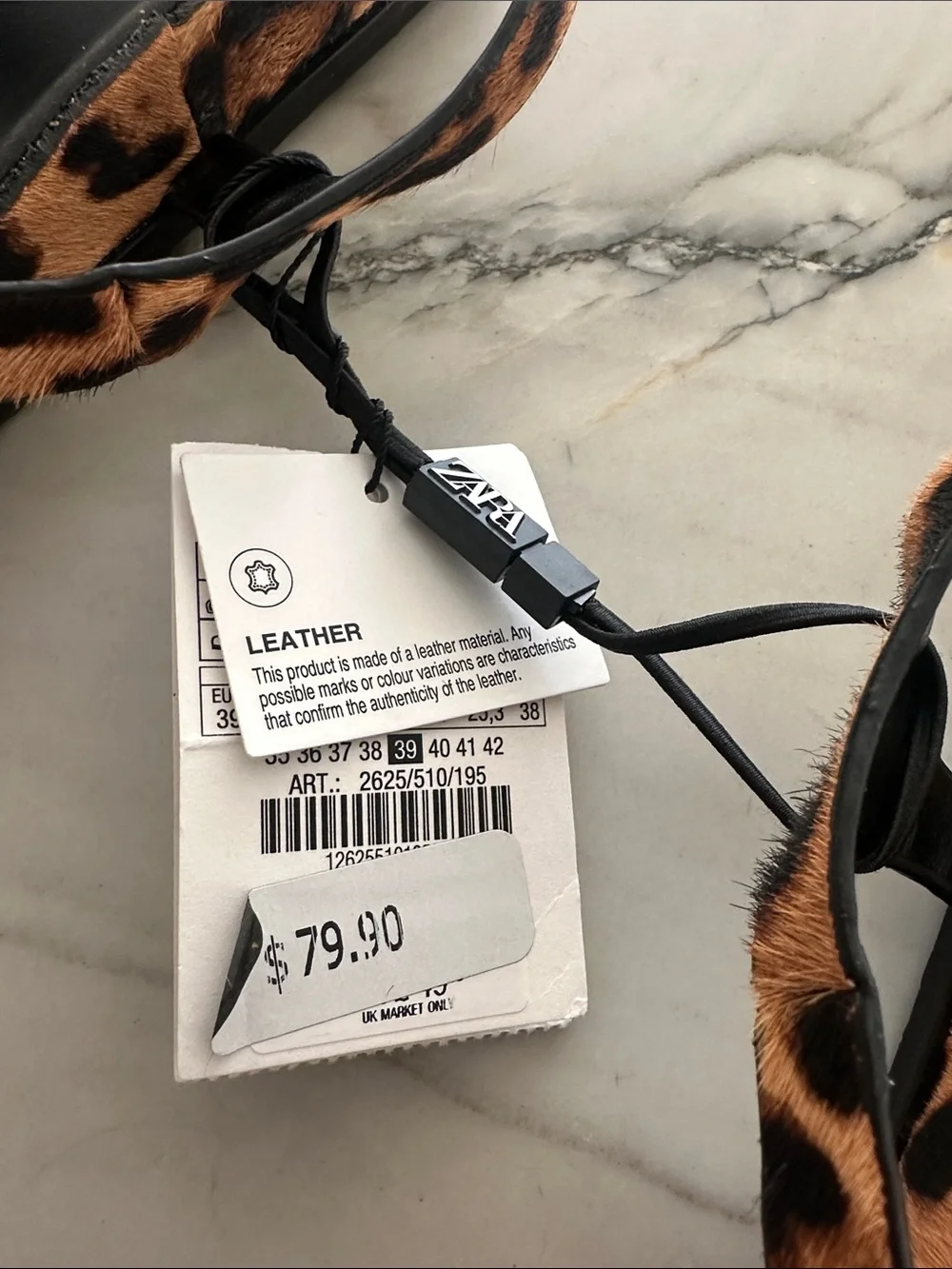 Zara Leopard-Print Thong Sandals with Black Footbed - Picture 2 of 5